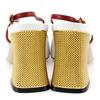 Gucci Ribbon Sandals 601553 GG White / Red Leather Women Used