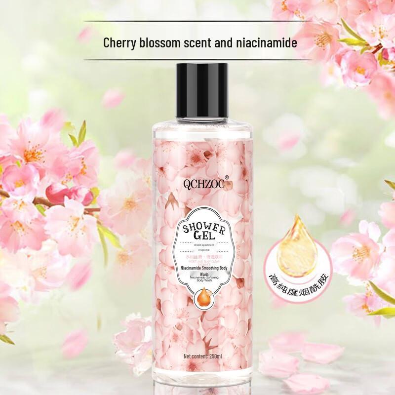 QCHZOC Cherry Blossom Niacinamide Brightening Shower Gel