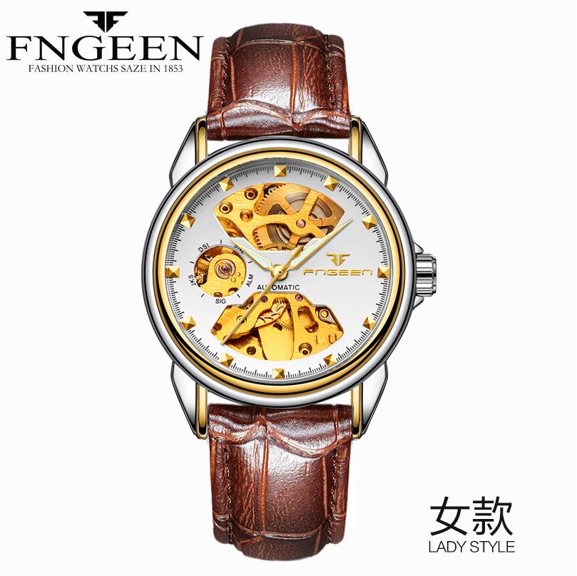 Couple Mechanical Watch Business Double-sided Hollow Men's Watch Waterproof Mechanical Gift Watch