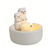 Couple Cat Candle Holder - Cartoon Kitten Ceramic Aromatherapy Candle Stand