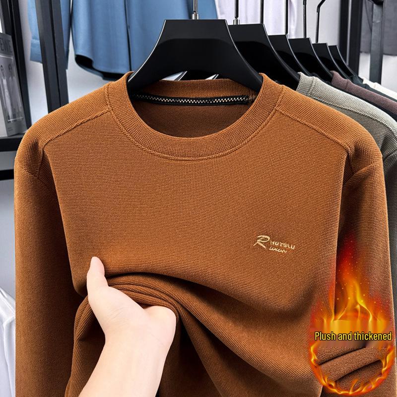Luxury Men s Embroidered Fleece Hoodie: Warm, Fashionable, and Versatile for Autumn/Winter 3XL (160-175 jin)