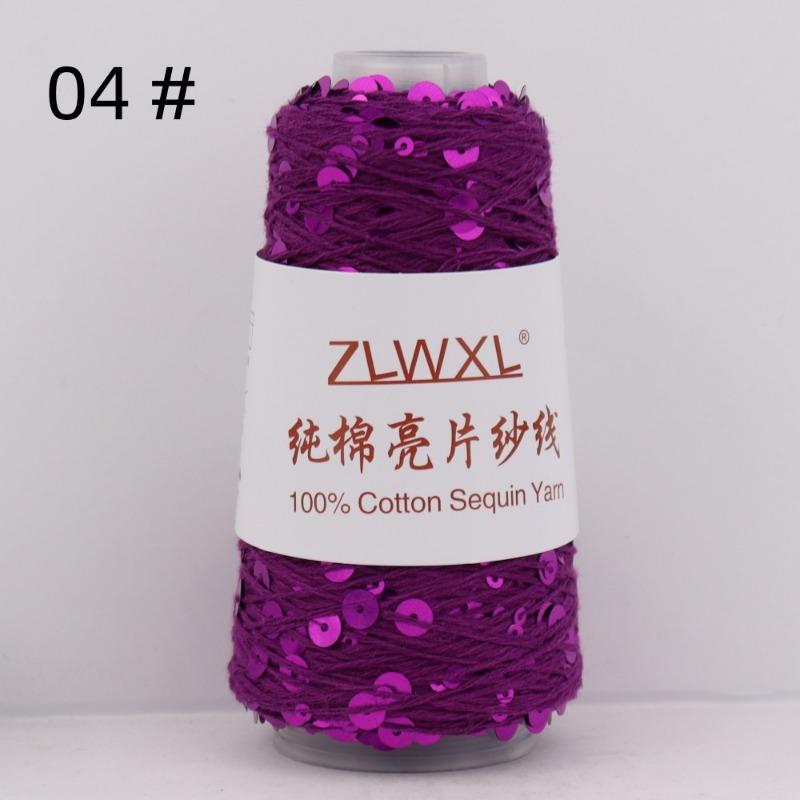 1000g /3200M 100% Cotton Yarn 6mm+3mm Special Sequin Yarn DIY Knitted Garment Accessories Rag Doll Knitting Yarn