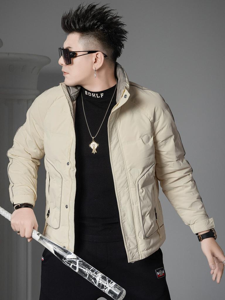 European High-End Stand-Collar down Jacket for Men, 2025 New Model, White Duck down Coat, Winter Fashion, Warm and Cold-Resistant Clothing