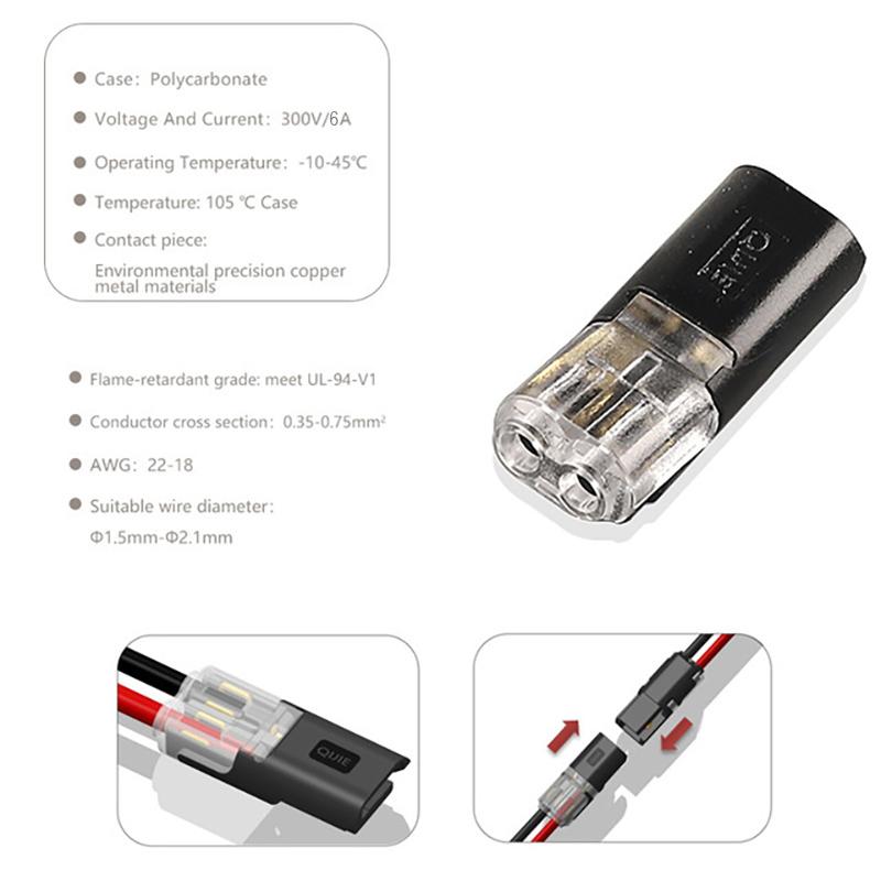 

Быстроразъемный соединительный кабель для провода, обжимной клеммный блок, 2-контактный светодиодный автомобильный разъем-разветвитель 22-20AWG 1PCS