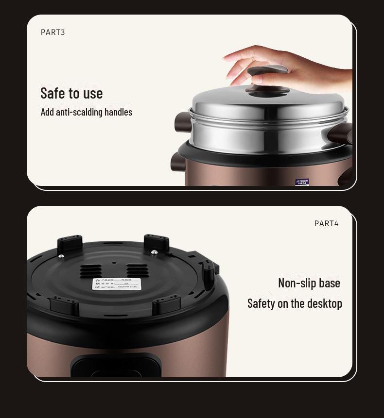 Hemisphere Old-Fashioned Mechanical Rice Cooker with Non-Stick Aluminum Inner Pot