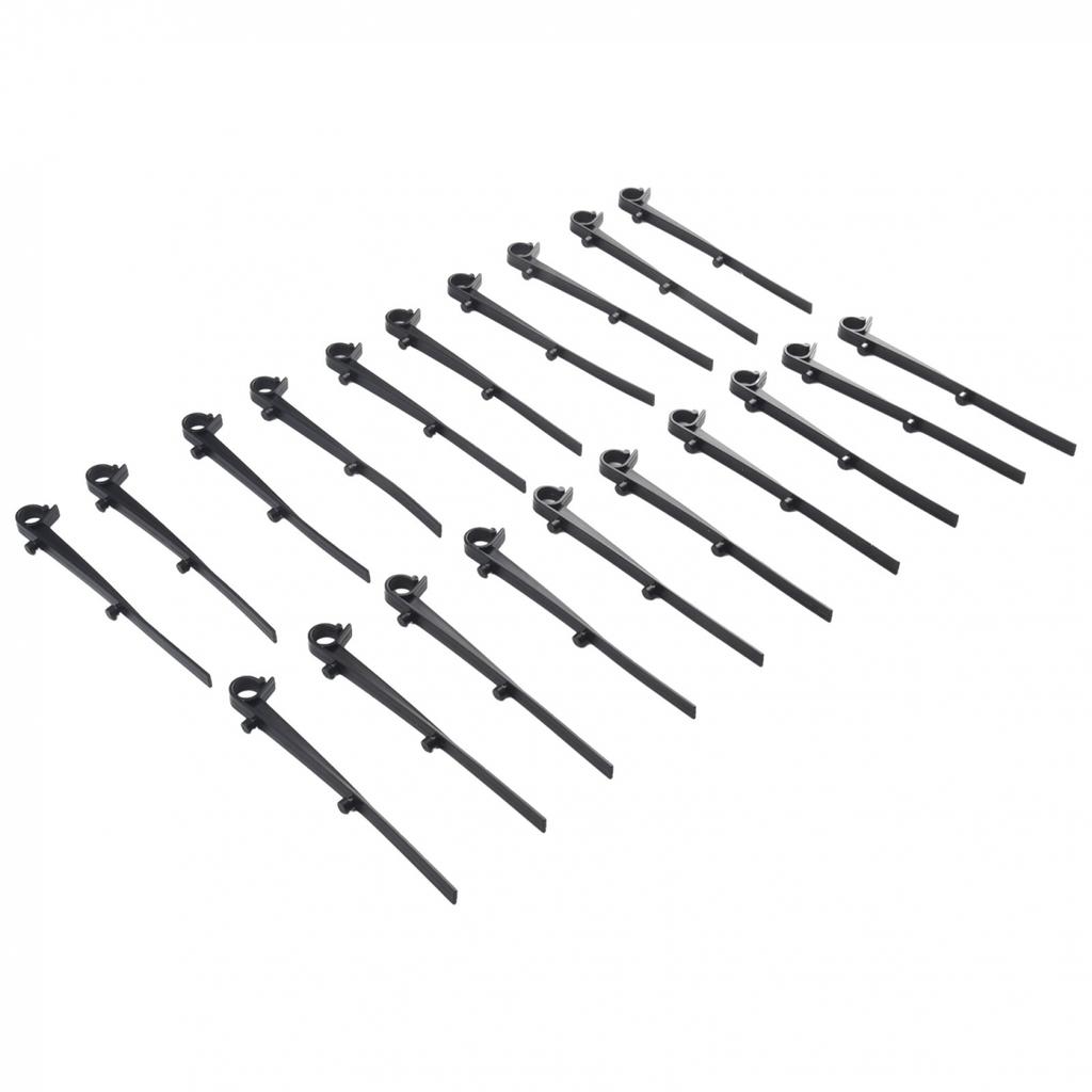 Cleme Jgheab 20 buc Negru Jgheaburi cu Acoperiș Plat Păstrează Curat Fabricat din Plastic