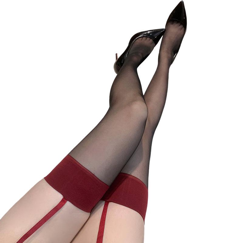 Sex stockings, sexy suspenders, integrated socks, pure desire to bump the edge, black silk, open gear, free of temptation, knee socks