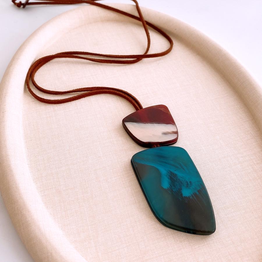 Trendy Ethnic Ox Horn Pendant Necklace - Versatile Sweater Chain for Women’s Fashion