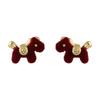 Good Luck Chinese Horse Stud Earrings Cartoon Zodiac Horse Pony Earrings  New Year Gift