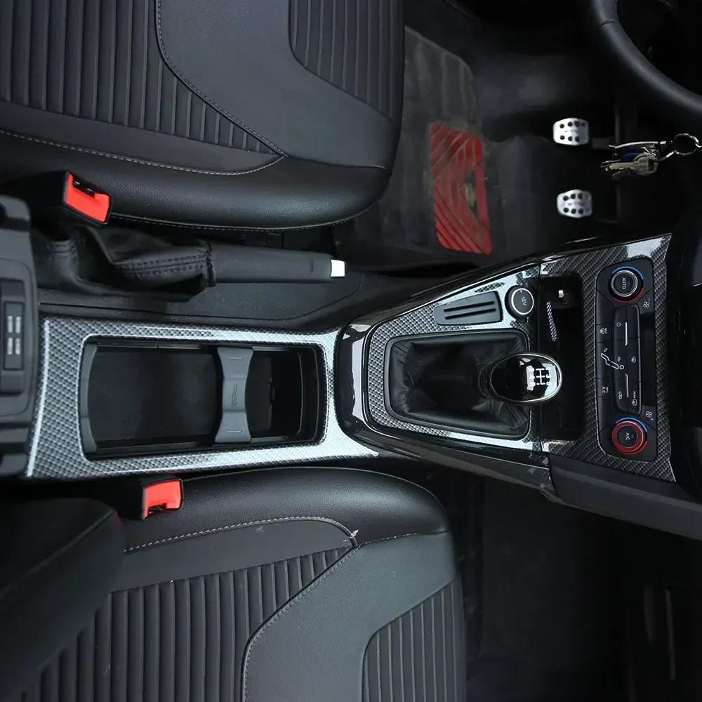 For Ford Focus 3 Focus3 MK3 2015 2016 2017 2018 LHD Accessories Center Console Sticker Water Cup Frame Decoration Cover Styling