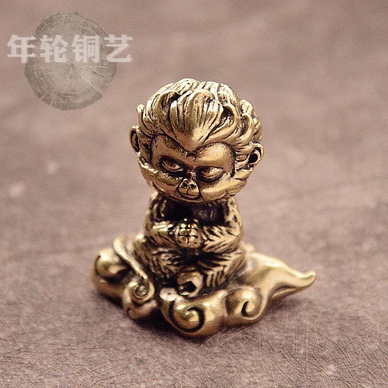 Sun Wukong Handmade Solid Brass Craft Ornament, Chinese Style Desktop Decoration, Journey To the West Sculpture Gift