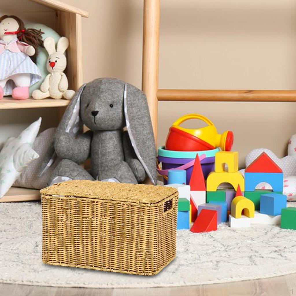 A Practical And Spacious Wicker Basket for Storing Various Items. Ideal The Kitchen Counter,