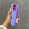 Luxury Wrist Strap Bracelet Lanyard Phone Case For 15 16 17 Pro Max 14 13 12 11 X XS Collision Color Lens Protector Cover