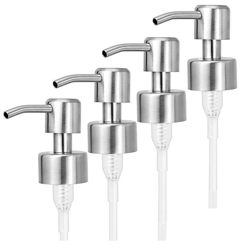 A74E-24Pcs Soap Dispenser Pump Replacement Stainless Steel Lotion Dispenser Pump For Regular 28/400 Neck Bottles For Bathroom