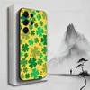 Four Leaf Clover Lucky Art Phone For Samsung S25,S10,S20,S10,S21,S9,S24,S23,Ultra,FE,Plus,Lite,Soft Silicone Black Cover