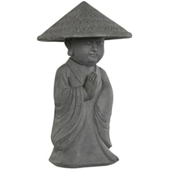 Figurine décorative - HOME ESPRIT - Moine Oriental - Gris - 30 x 30 x 51 cm - Multicolore
