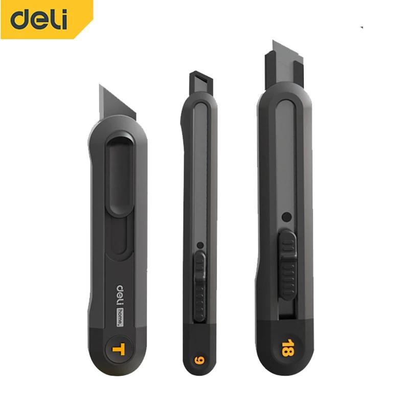 Deli Utility Knife Sk2 Blade High-quality Tool Buttons Self-locking Paper Cutting Utility Knife Office Furniture Supplies