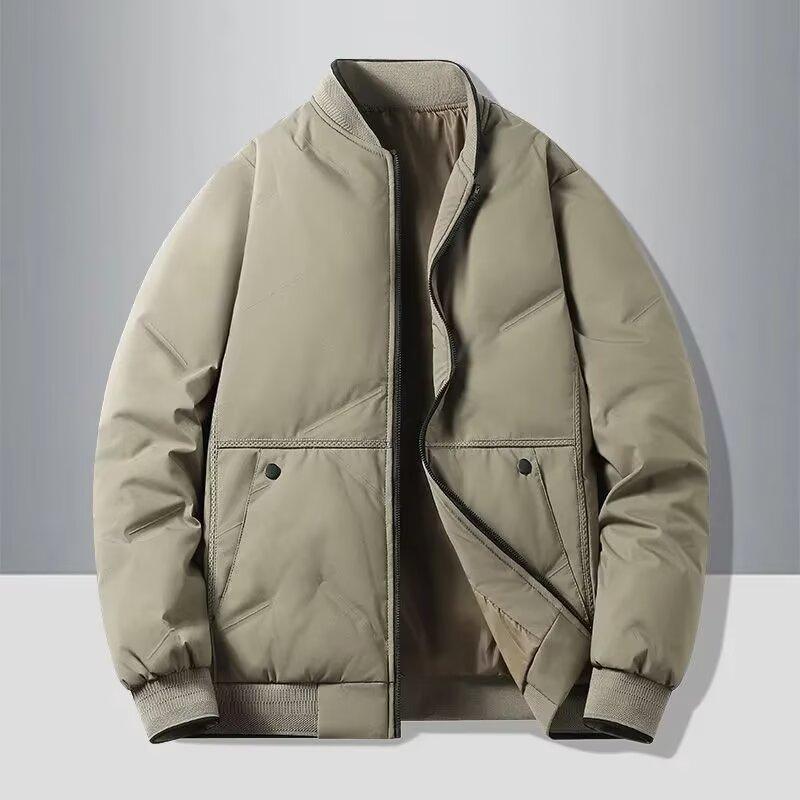 Autumn and Winter Baseball Collar Men's Fashionable and Versatile Cotton Jacket Outer Warm Cotton Jacket Baseball Jacket