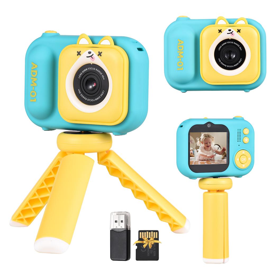 1080P Kinder Digitalkamera Mini Videokamera für Kinder 48MP 2,4 Zoll IPS Bildschirm Dual Objektiv Eingebaut