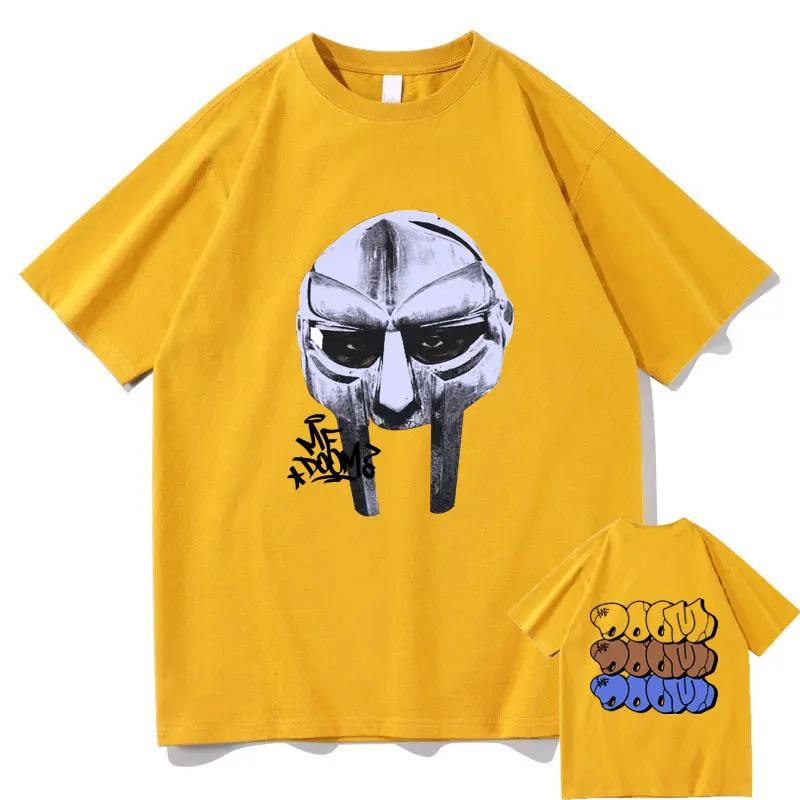 Rapper Mf Doom Mask Madlib Madvillain Graphic Print Tshirt Men Hip Hop Fashion Trend Tshirts Male Vintage Oversized T Shirts