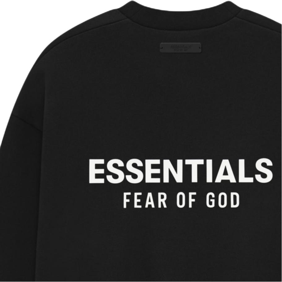 Fear of God Essentials Classic Crewneck Sweatshirt Vintage Black Unisex Bottoms 192AS262081F