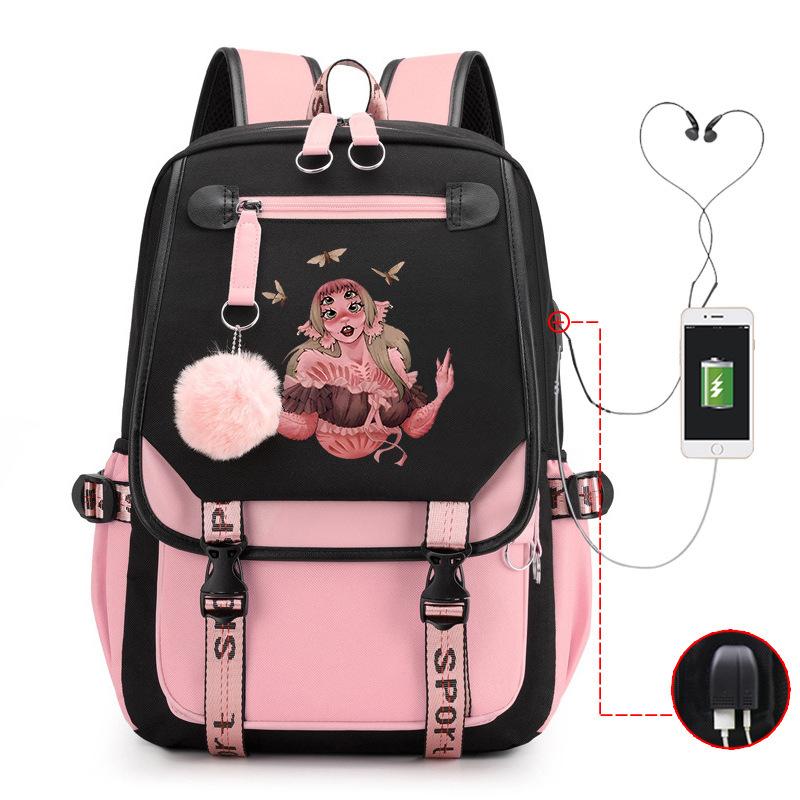 Peripheral Printed Backpack Female Fashion Student Multifunctional Casual School Bag