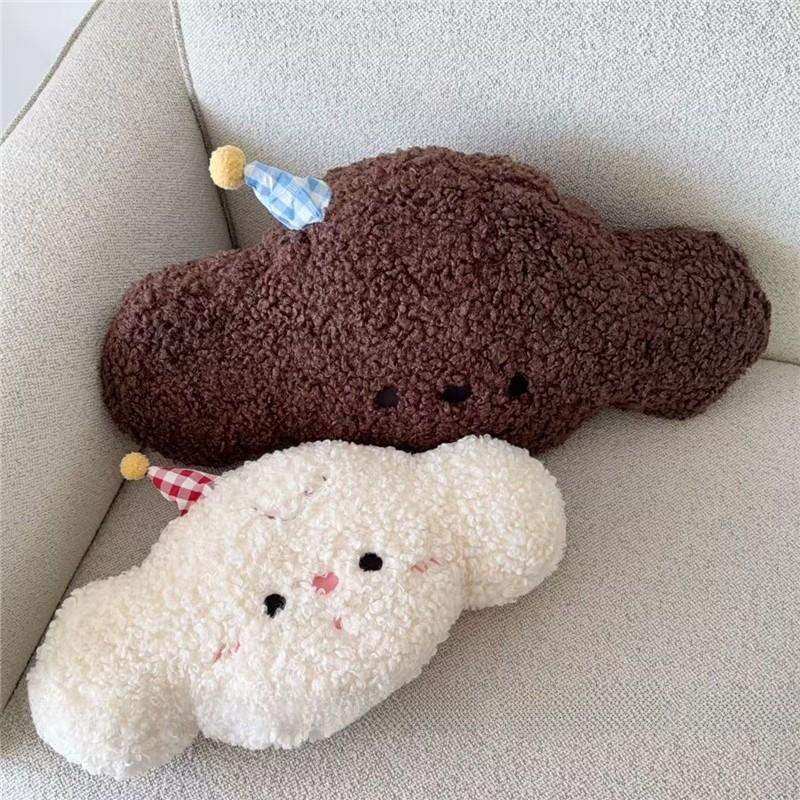 Plush Sheep Cloud Teddy Bear Cushion With Embroidered Animal Pattern For Kids Room Decor