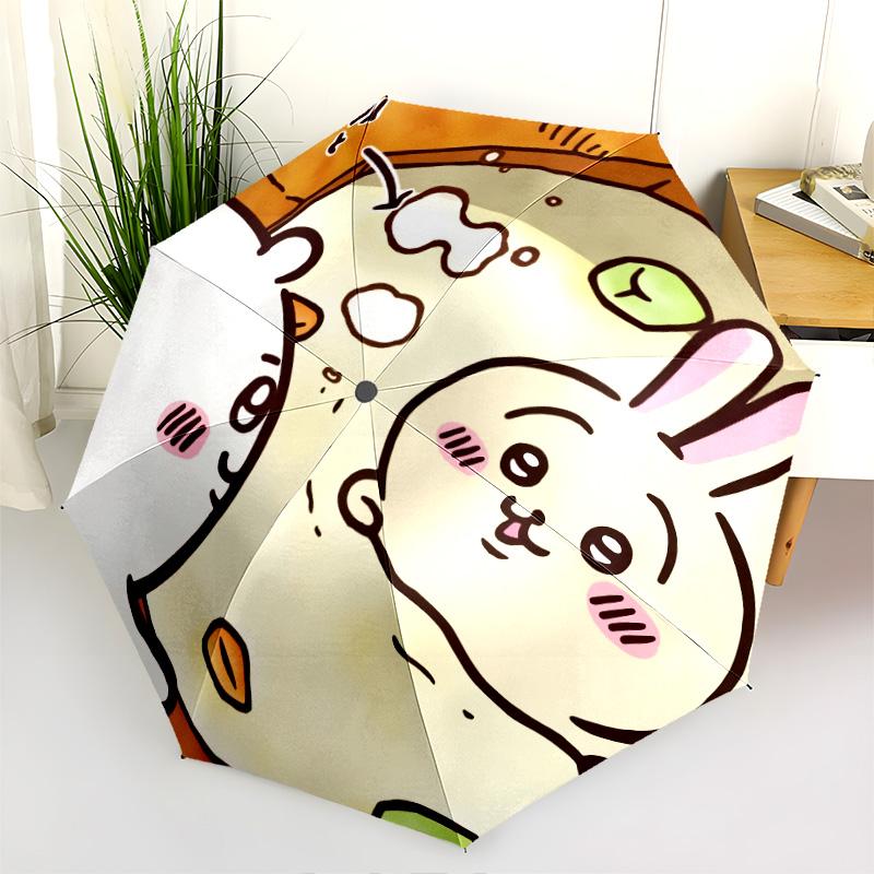 Chiikawa pattern, automatic folding umbrella, portable and foldable design, 8 ribs, a Christmas or birthday gift.