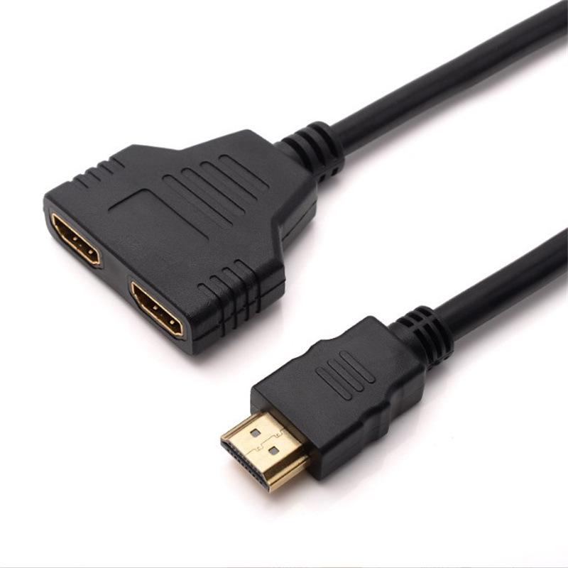 HDMI 1-to-2 Splitter Cable: Male-to-Dual-Female High-Definition Adapter