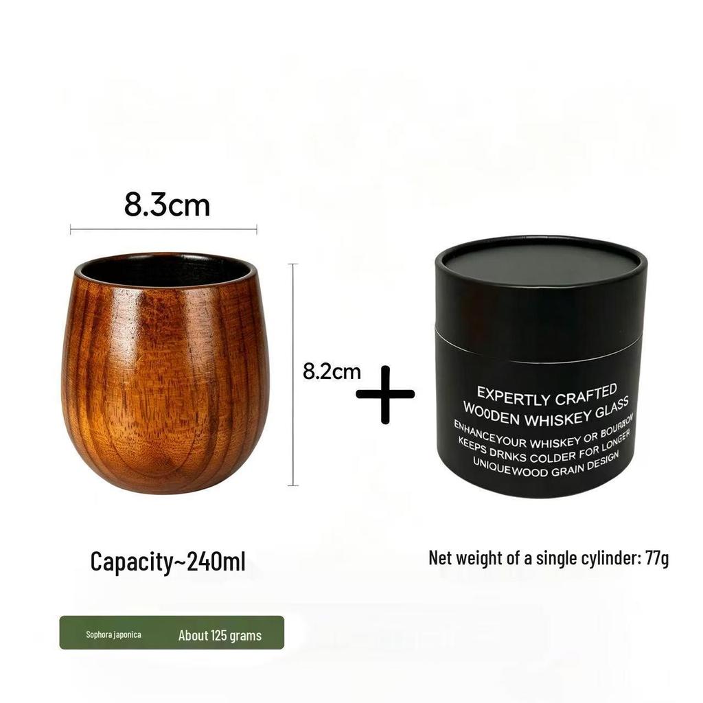 Taza de Cerveza y Taza de Café de Madera Japonesa con Asa - Resistente a Altas Temperaturas, Diseño Creativo