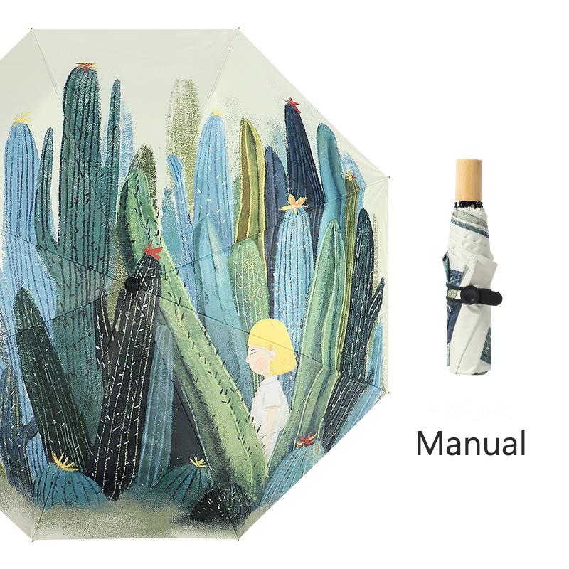 

Зонт-кактус, женский автоматический складной анти-УФ-непромокаемый зонт, зонтик от дождя и солнца, подарок
