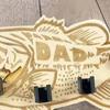 Wooden Bass Fish Shaped Fishing Rod Holder Wall Mount Rack with Multiple Slots for Organizing Fishing Rods and Gear