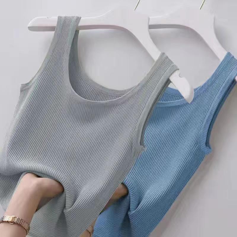 Vest Women Slim Outer Wear Inner Layering Bottomed Sleeveless Shirt Thin