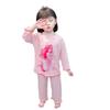 Girls Cute Cartoon Princess Mermaid Pajama Set Two Piece Loungewear