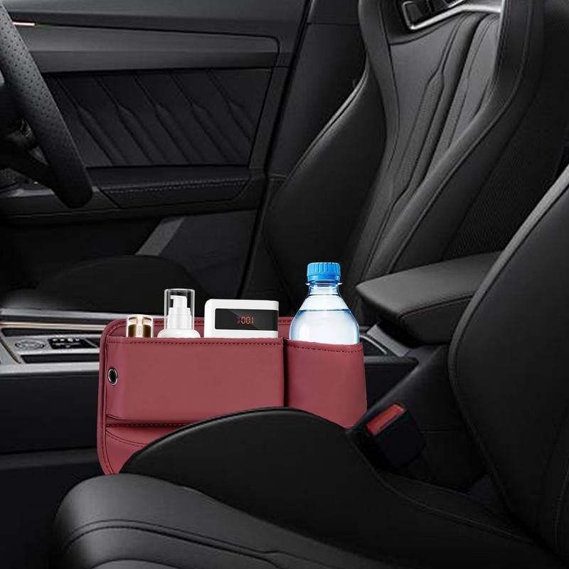 Cutie de depozitare pentru crăpături pentru scaune de mașină, umplere automată a fantelor pentru scaune, organizator multifuncțional, organizator de consolă din piele, cu suport pentru pahare, mașină