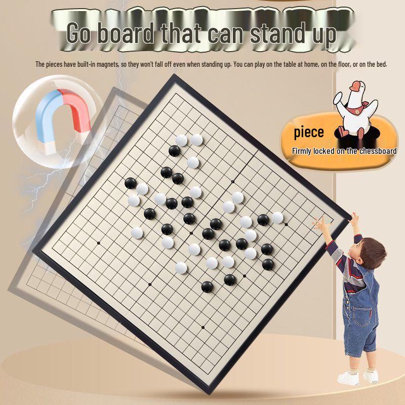 Magnetic 2-in-1 Chess and Go Board Game Set