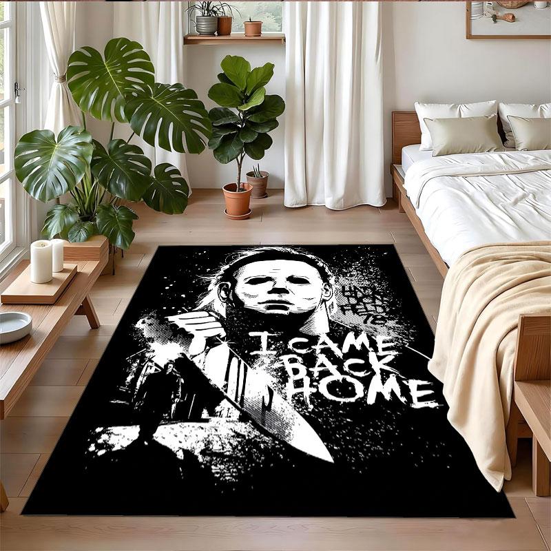 Crystal Velvet Rug Soft Non Slip Indoor Floor Mat Home DecorHalloween Michael Myers