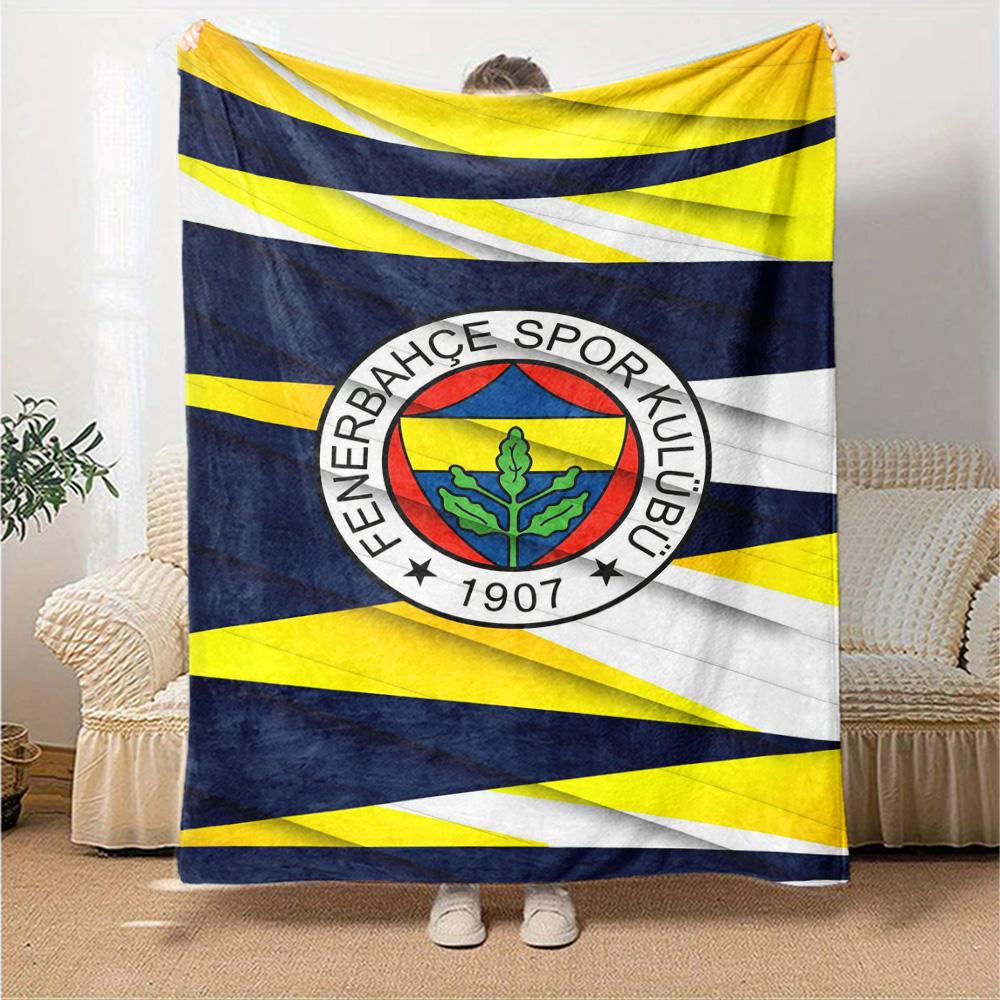 Fenerbahçe Logo Print Flannel Blanket High Quality Warm Comfortable Cover for All Seasons Perfect for Gifts Home Decor