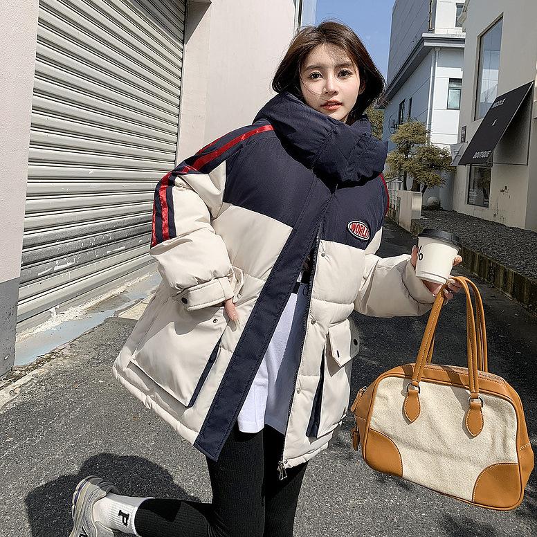 New Workwear, Contrasting Color Bread Coat, Student Couple Cotton-padded Jacket, Thickened Cotton-padded Jacket