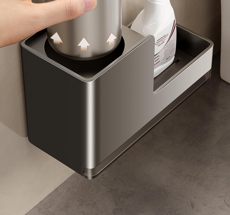 Nástěnná sada WC kartáče bez vrtání s čističem spár