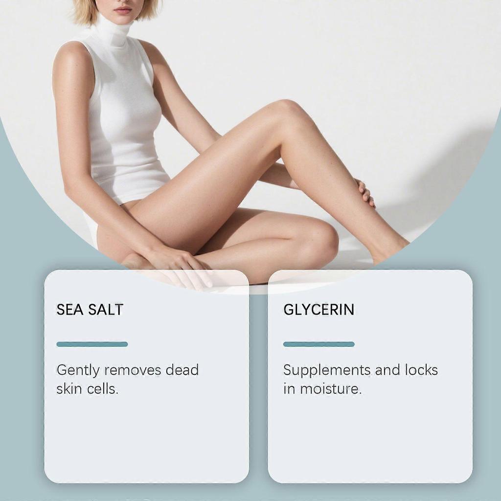 Oceaura Meersalz Körperpeeling ist ein leichtes, leicht abspülbares und glattes tägliches Peeling für Körper und Haut