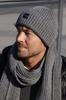Kamea Martin Men' Set: Hat and Scarf, Dark Gray
