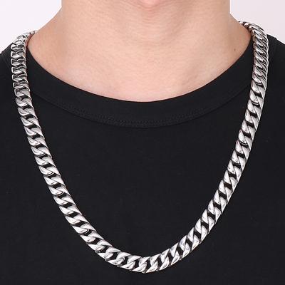Panzerkette für Herren, 50,8–66 cm, 12 mm breit, lange Halsketten für Männer, beste Freunde, Edelstahlschmuck, Geschenke zum Geburtstag
