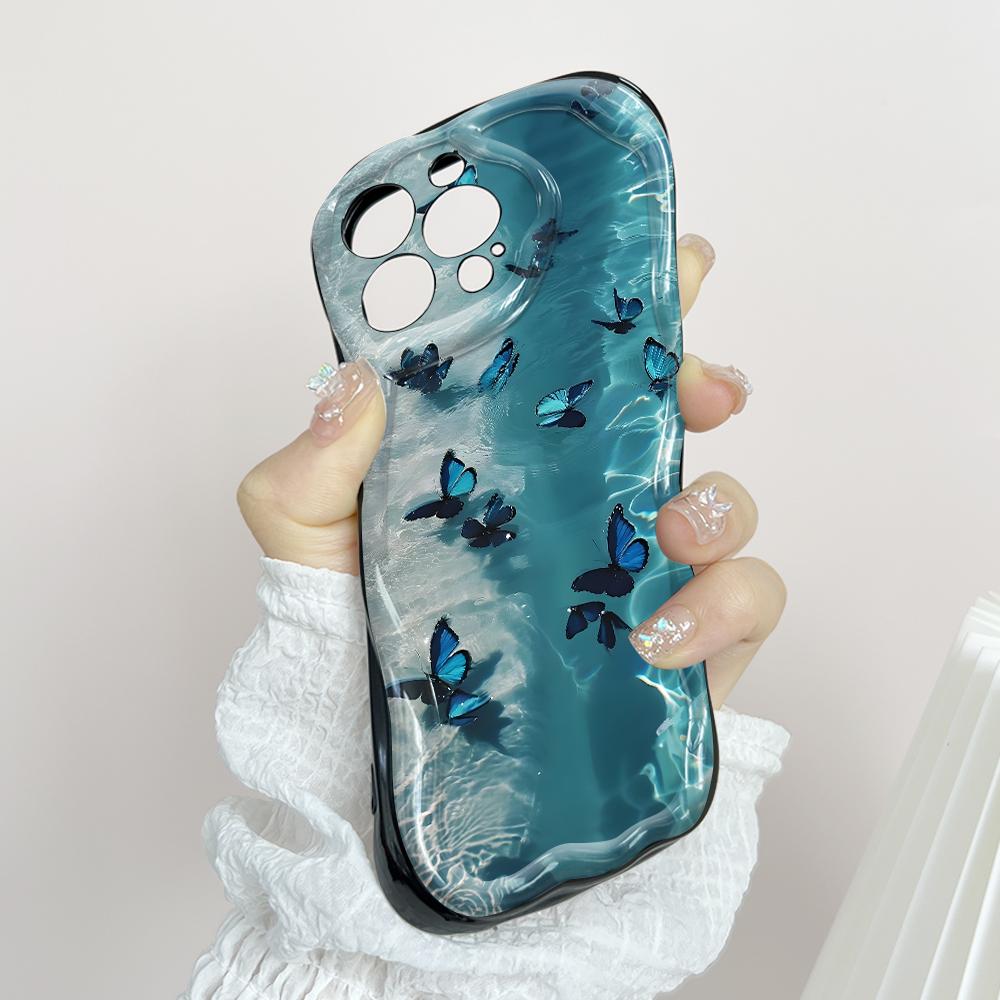 Cute Cartoon Pattern Cream Texture Casing Wavy Edge Soft Silicone Cover Phone Case for Samsung