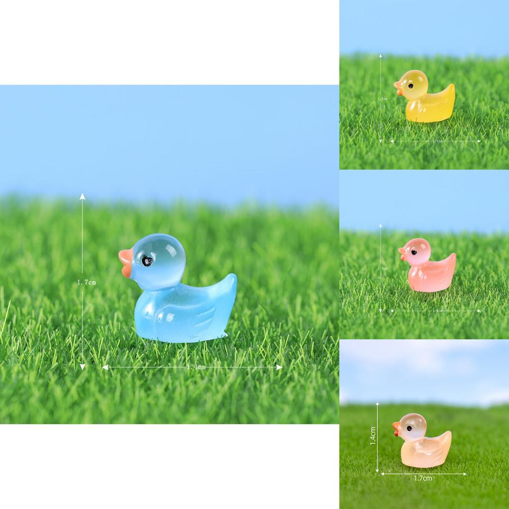 Adorable Glow-in-the-dark Resin Duck Figurine For Creative Decor Accessories