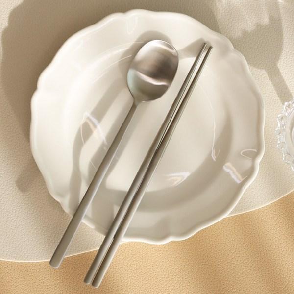 Snail Living Cuisine De Maman Pure Cutlery Set for 4, Silver, Spoon 4p + Chopsticks 4p, Korean Popular Tableware