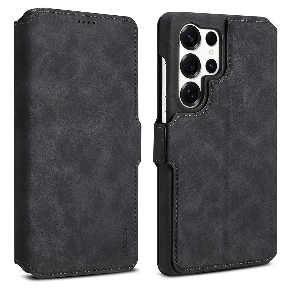 

DENIOR B07 For Samsung Galaxy S25 Ultra Case Leather+PC Magnetic Detachable Wallet Phone Cover