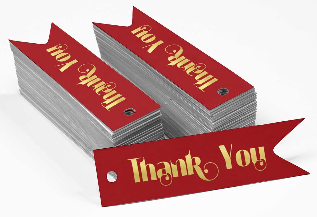 Inkdotpot Gold Foil Paper Hang Tags Thank You Bridal Shower Favor Tags 100