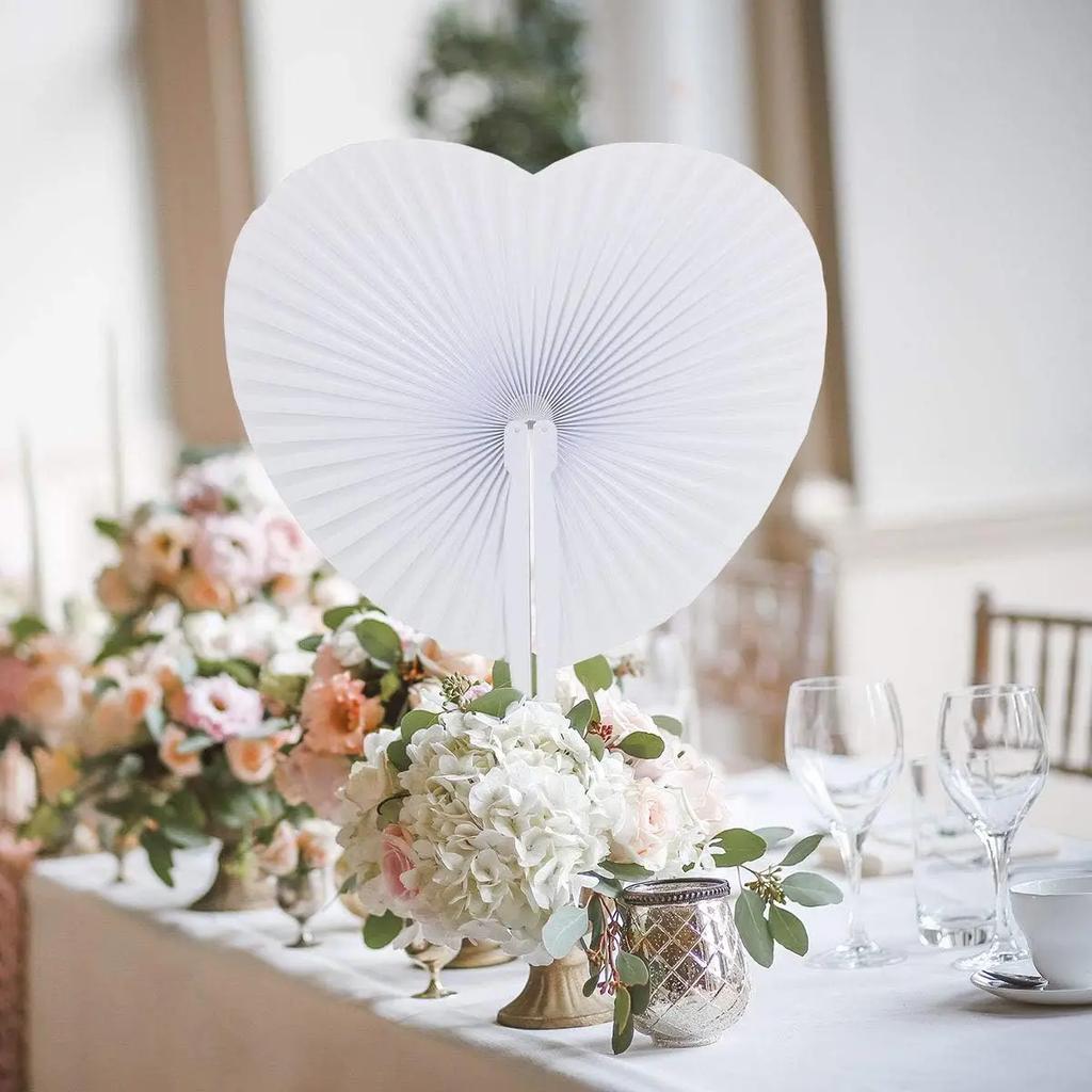 Paper Folding Fan Heart-Shaped Round Heart Wall Decoration Wedding Party Gift for Guests Anniversary Birthday Wedding DIY