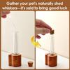 Mini Cat Whisker Jar Paw-Shaped Wood Base Glass Vase Cat Whisker Holder Transparent Memorial Gift Pet Hair Whisker Container